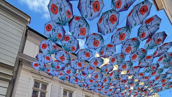Dáždniky už po ôsmykrát skrášľujú Nedbalovu ulicu