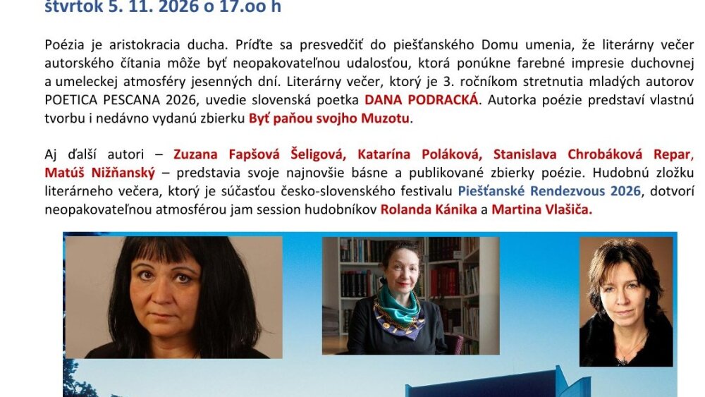 POETICA PESCANA 2026 literárne soirée