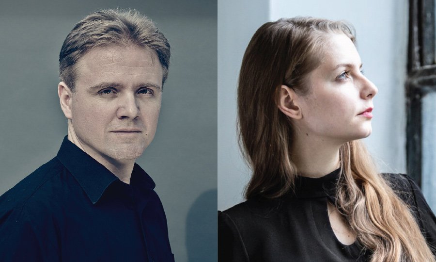 Dirigent Marián Lejava a klaviristka Katarína Paľová