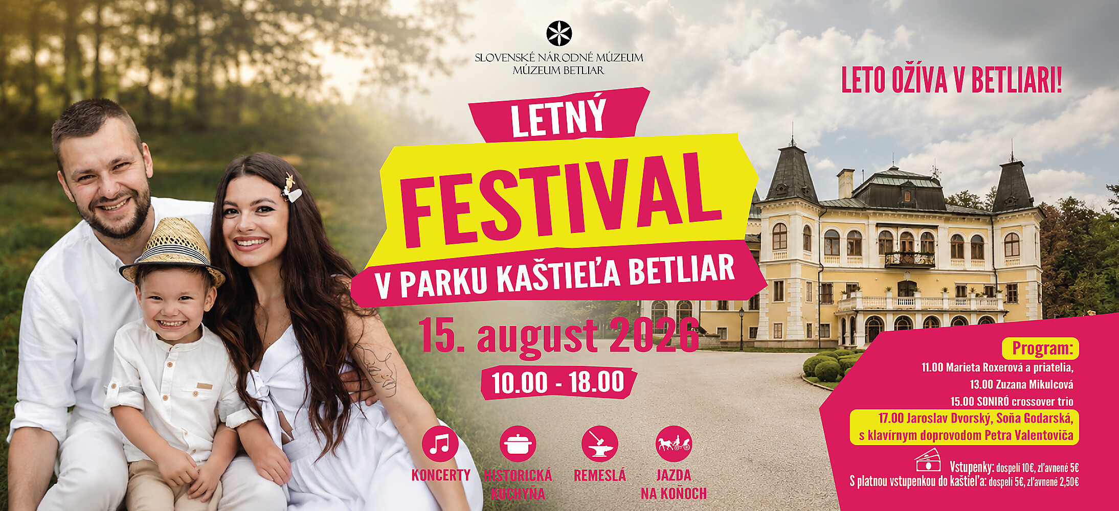 Letný festival v parku Kaštieľa Betliar