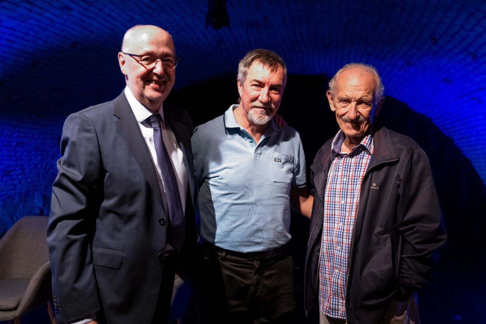 Martin Šmatlák, Jozef Krasula a Dušan Dušek na krste knihy Grunty